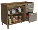 Ver imagem 2 de Armário de Cozinha Balcão 2 Portas e 3 Gavetas 120cm com Pés M624 Botanic Kappesberg