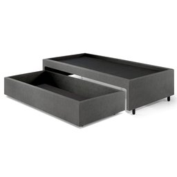 Base Box Cama Solteiro com Gaveta Sapateira 88x188cm Courino - 4