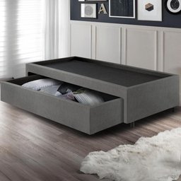 Base Box Cama Solteiro com Gaveta Sapateira 88x188cm Courino - 3