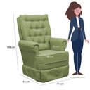 Ver imagem 3 de Poltrona de Amamentação Balanço Ellen com Puff Boucle Verde