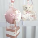 Ver imagem 2 de Mobile para Berço Musical Giratório Ursa Floral Balão Rosé
