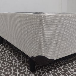Base Box Casal Alta Cloud Bege 138x188x30 + Pes - 4