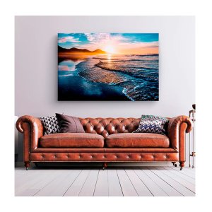 Quadro Paisagens e Natureza Amazing Beautiful Sunset C/ Moldura Marrom:120 X 80 Cm