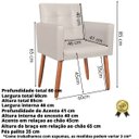 Ver imagem 2 de Poltrona Decorativa Tecido Corano Pés Palito para Recepção Clinica Base Reforçada