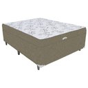 Ver imagem 2 de Cama Box Baú Blindado Casal Conjugado Ortopédico Suede Bege 45x138x188