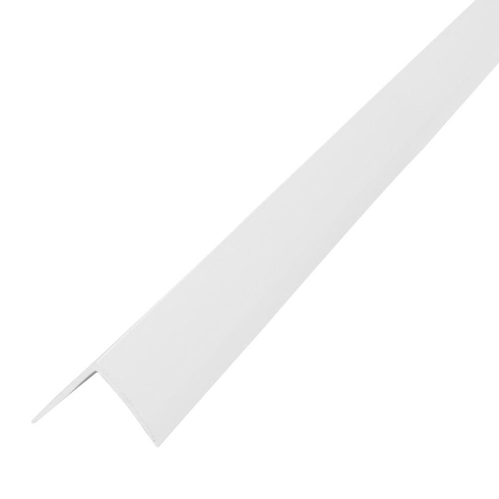 Cantoneira L PVC Protetor de Canto 25x25mm Barra 300cm 15 UN AZN - Branco Neve