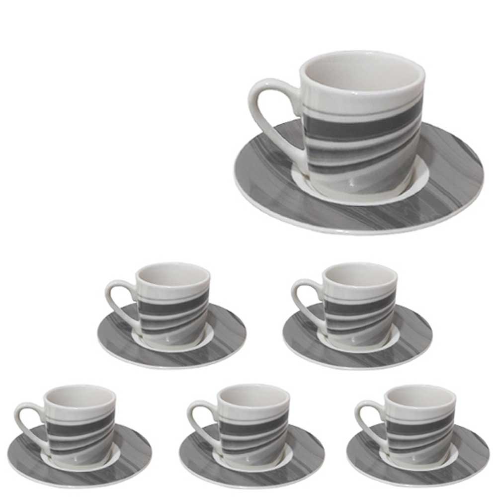 Jogo xícaras de porcelana 12 peças para café 90ml Wind - 1