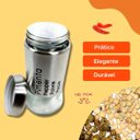 Ver imagem 4 de Kit Saleiro Pimenteiro Em Inox Vidro Porta Temperos 2 Peças Conjunto Sal Pimenta Mesa Cozinha Prata 