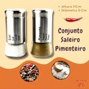 Ver imagem 7 de Kit Saleiro Pimenteiro Em Inox Vidro Porta Temperos 2 Peças Conjunto Sal Pimenta Mesa Cozinha Prata 