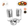 Kit Saleiro Pimenteiro Em Inox Vidro Porta Temperos 2 Peças Conjunto Sal Pimenta Mesa Cozinha Prata  - 1