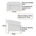 Ver imagem 6 de Conjunto Sofá 3 Lugares e Poltrona Pugle Fixo 244cm Bege Bouclé Sallar