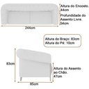 Ver imagem 4 de Conjunto Sofá 3 Lugares e Poltrona Pugle Fixo 244cm Bege Bouclé Sallar