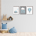 Ver imagem 3 de Kit 3 Quadros Decorativos Infantil Sonhe Alto Menino 40x30cm MDF