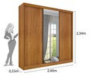 Ver imagem 2 de Guarda Roupa Casal com Espelho 3 Portas 4 Gavetas - Dacar-cinamomo - Tcil Móveis