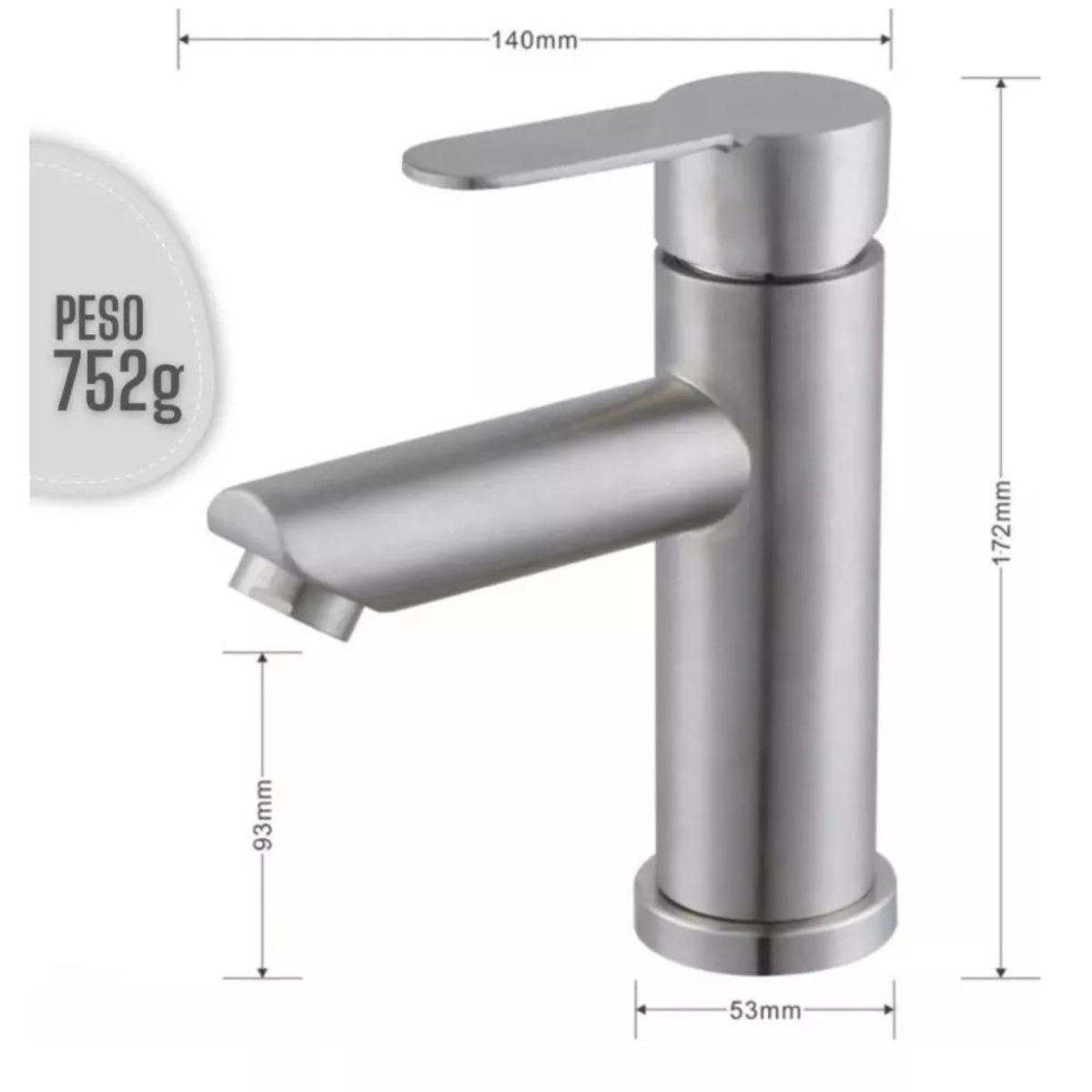 Torneira Banheiro Lavabo Aço Inox Monocomando Quente Frio - 4