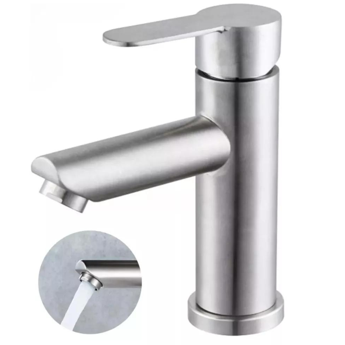 Torneira Banheiro Lavabo Aço Inox Monocomando Quente Frio - 2