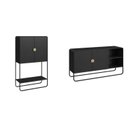 Ver imagem 2 de Kit Balcão Buffet e Bar Orgânico Pé Metal Luna Preto/Nero