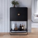 Ver imagem 5 de Kit Balcão Buffet e Bar Orgânico Pé Metal Luna Preto/Nero