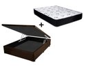 Ver imagem 1 de Cama Box Baú Casal Conforto Sintético Marrom + Colchão Casal Conforto Espuma D23 16x138x188