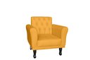 Ver imagem 2 de Kit 2 Poltronas Decorativa Classic Couro Amarelo Pés Madeira Ms Decor