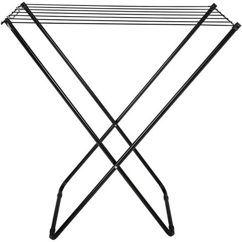 Varal de Chão Slim Preto Pratico Pequeno Suporta até 16kg Mor
