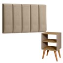 Ver imagem 2 de Cabeceira Solteiro Modular 5 Módulos com Mesa de Cabeceira Melissa Moderna
