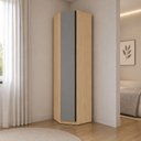 Ver imagem 3 de Guarda Roupa Modulado Canto Obliquo 1 Porta 1 Cabideiro 6 Prateleiras Essenza Luciane Móveis