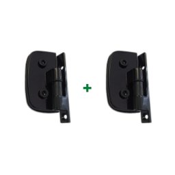 1114 - Dobradiça automática para porta de vidro temperado blindex Preto - 2 unidades - 1