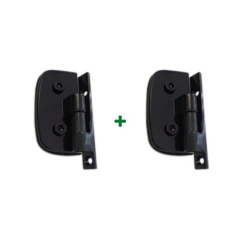 1114 - Dobradiça automática para porta de vidro temperado blindex Preto - 2 unidades