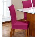 Ver imagem 2 de Kit Capa de Cadeira 6 Peças Sala de Jantar Protege o Estofado Renova o Visual Malha Gel Pink