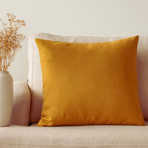Capa de Almofada Linho Lisa 44x44cm Cores - Mostarda