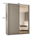 Ver imagem 3 de Guarda Roupa Casal 190cm com Laterais Curvas e Espelho Cor:grigio