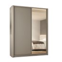 Ver imagem 2 de Guarda Roupa Casal 190cm com Laterais Curvas e Espelho Cor:grigio