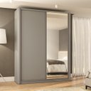 Ver imagem 1 de Guarda Roupa Casal 190cm com Laterais Curvas e Espelho Cor:grigio