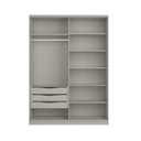 Ver imagem 4 de Guarda Roupa Casal 190cm com Laterais Curvas e Espelho Cor:grigio