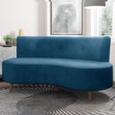 Ver imagem 1 de Sofá Living 3 Lugares 160cm Aang Pés Palito Veludo Azul Marinho G33 - Gran Belo