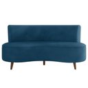 Ver imagem 2 de Sofá Living 3 Lugares 160cm Aang Pés Palito Veludo Azul Marinho G33 - Gran Belo