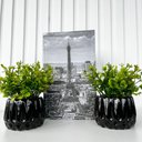 Ver imagem 2 de Decoração Sala Livro Porta Objetos e Dupla Vaso Preto 3d