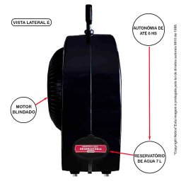 Ventilador com Névoa de Água Refrescante Portátil p/20m2:220V/Preto - 6