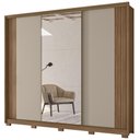 Ver imagem 1 de Guarda Roupa Casal 260cm 3 Portas Nevali Carvalho/Fendi Z17 - Mpozenato