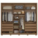 Ver imagem 3 de Guarda Roupa Casal 260cm 3 Portas Nevali Carvalho/Fendi Z17 - Mpozenato