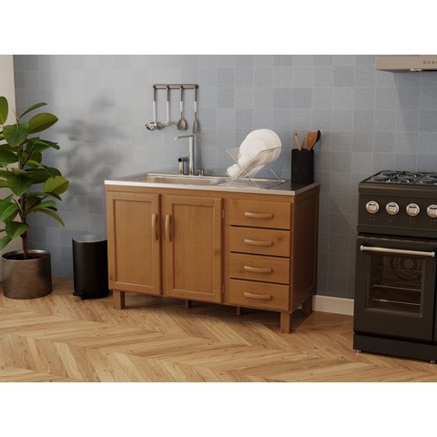 Balcao Para Cozinha 2 Portas 4 Gavetas 1200 