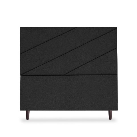 Cabeceira Estofada Queen Cristal 160cm Linho Preto