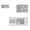 Ver imagem 6 de Cozinha Modulada Apê 280cm para Forno de Embutir com Tampo Americana Henn - Branco/calcare