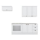 Ver imagem 1 de Cozinha Modulada Apê 280cm para Forno de Embutir com Tampo Americana Henn - Branco/calcare