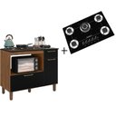 Ver imagem 1 de Kit Balcão Cooktop 2 Porta 1 Gav. C/Cooktop 5 Bocas Preto Bivolt