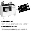 Ver imagem 6 de Kit Balcão Cooktop 2 Porta 1 Gav. C/Cooktop 5 Bocas Preto Bivolt