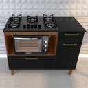 Ver imagem 2 de Kit Balcão Cooktop 2 Porta 1 Gav. C/Cooktop 5 Bocas Preto Bivolt