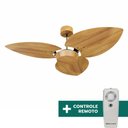 Ver imagem 1 de Ventilador de Teto com Controle Remoto Natuvent Dahlia no Light 3 Pás Madeira Teca
