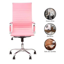 Cadeira de Escritório Esteirinha Giratória Ergonômica Alta - Rosa - 6 - 2